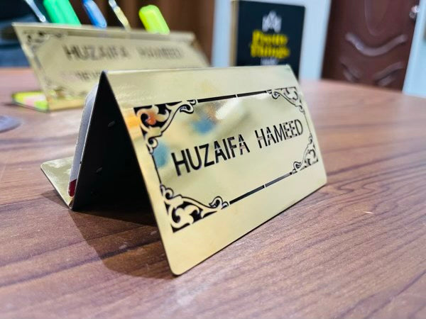 Customised Name Plated With Stationry Holder & Visiting Card Holder