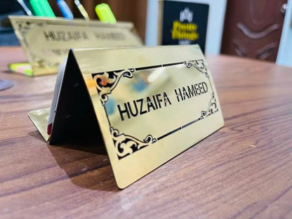 Customised Name Plated With Stationry Holder & Visiting Card Holder